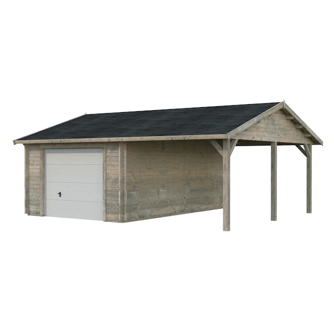 Garage Palmako Roger med Carport 36,5 m2 och Takskjutport