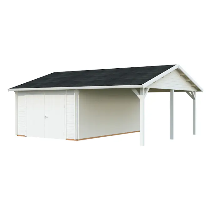 Garage Palmako Roger med Carport 36,5 m2 och Slagport