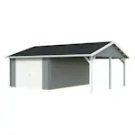 Garage Palmako Roger med Carport 36,5 m2 och Slagport