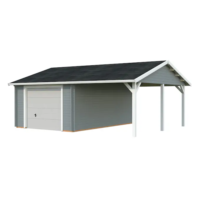 Garage Palmako Roger med Carport 36,5 m2 och Takskjutport