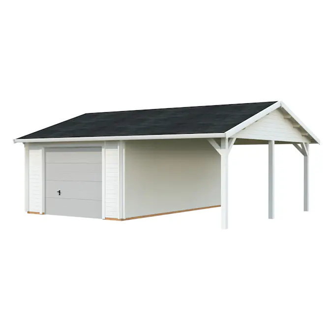 Garage Palmako Roger med Carport 36,5 m2 och Takskjutport