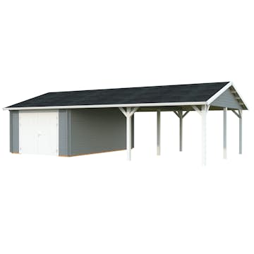 Garage Palmako Roger med Carport 53,1 m2 och Slagport