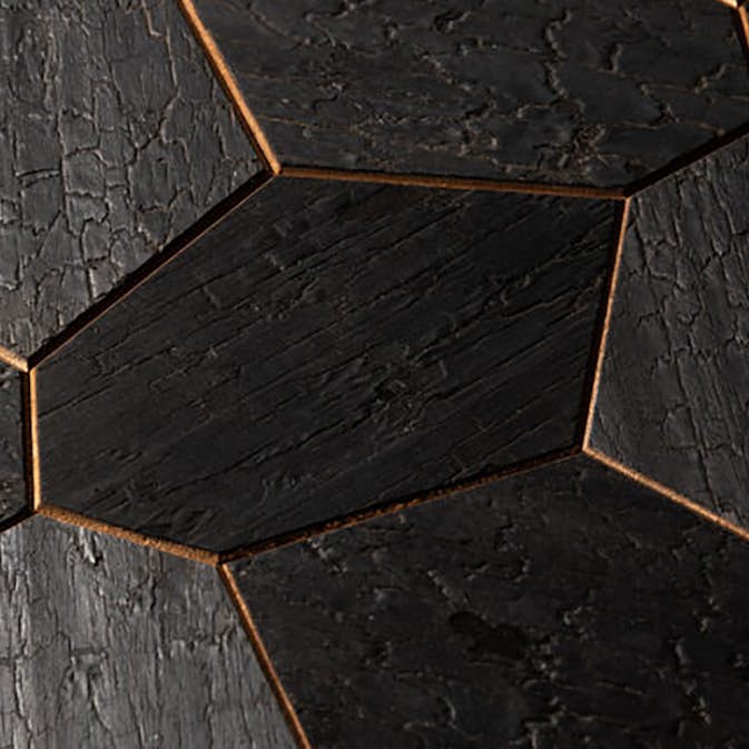 Väggpanel Emotionwood Hexagon Abachi Yakisugi