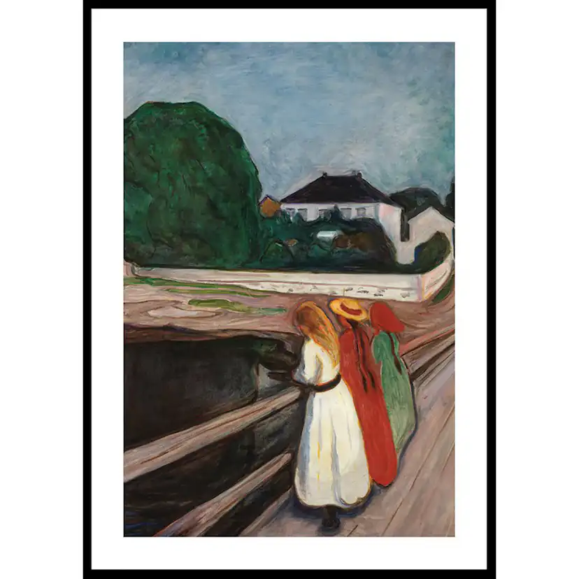 Poster Gallerix Pikene P Broen By Edvard Munch Storlek 70x100 Cm poster-gallerix-pikene-p-broen-by-edvard-munch-storlek-70x100-cm