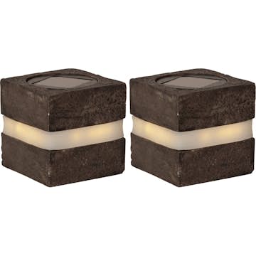 Solcellsdekoration Star Trading Stone Cube 8  cm MrkGr