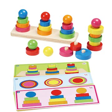 Stapelleksak ABA Skol Regnbågsstaplar