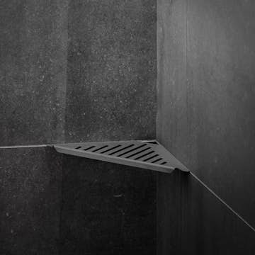 Duschhylla Tebo Mörk Granit för Hörn