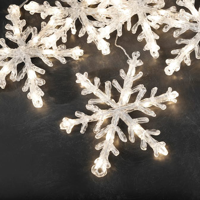 Ljusslinga Gnosjö Konstsmide Snöflinga 60L Varmvit LED