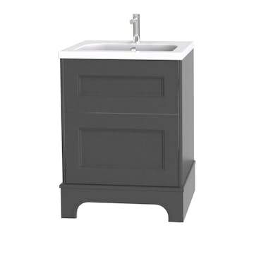 Tvättställsskåp Miller Badrum Kensington 60 med Lådor med Sockel för Heltäckande Tvättställ