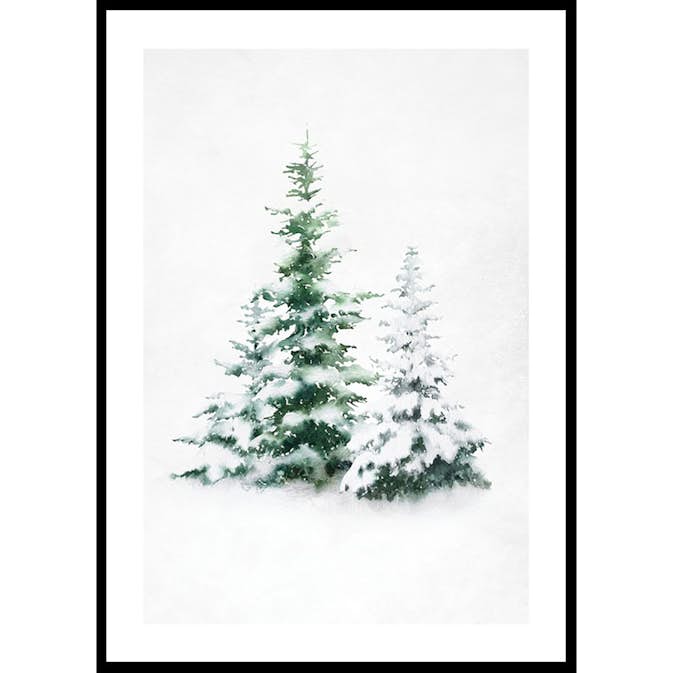 Poster Gallerix Watercolor Evergreen Trees