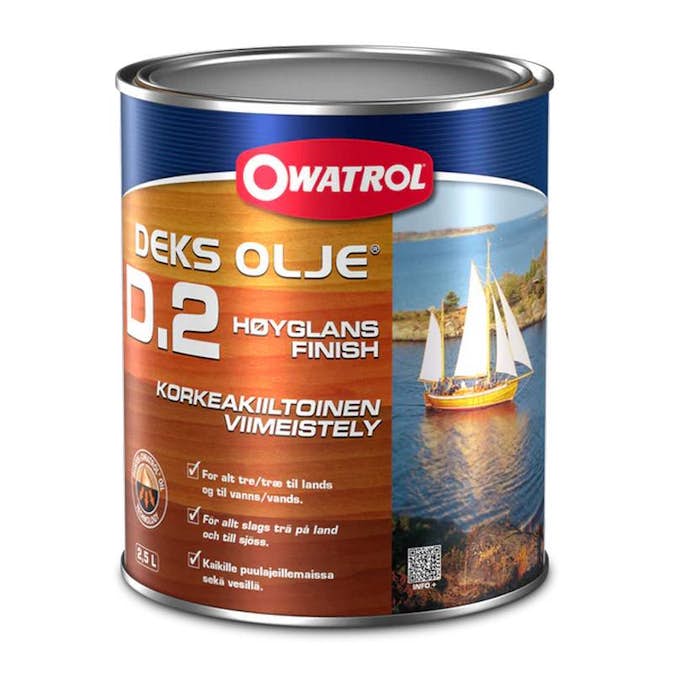 Träolja Owatrol Deks D2 Högblank 2.5 Liter