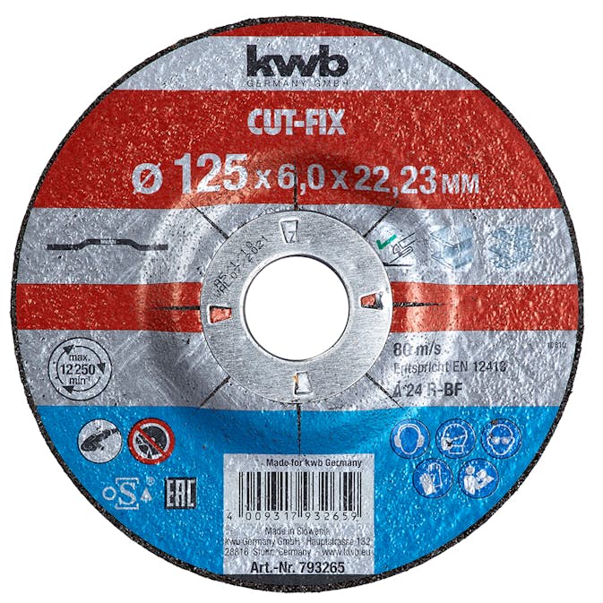 Slipskiva KWB Cut-fix För Metall Ø125×6 mm