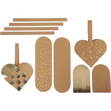 Juldekoration Creativ Company Av Läderpapper Natur/Guld 1 Set