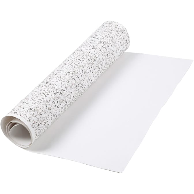 Läderpapper Creativ Company Folie Tryck Vit 1 m/1 Rl