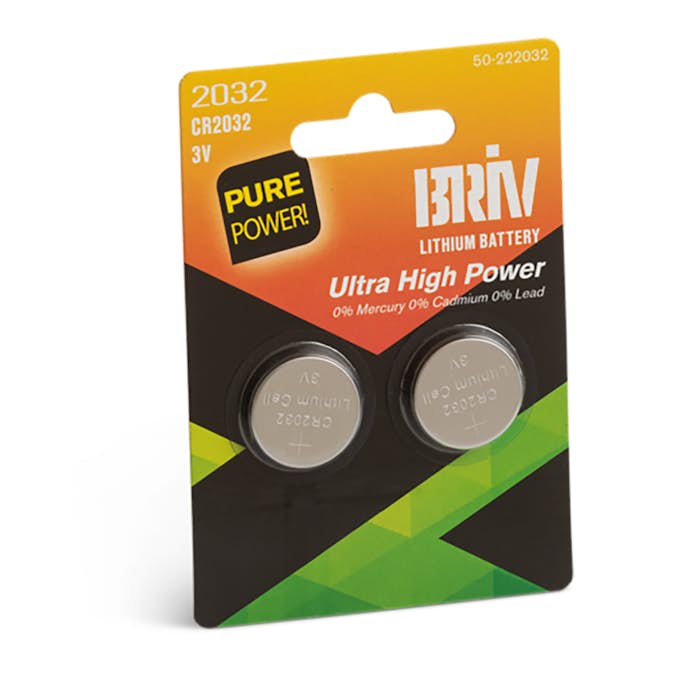 Batteri Briv CR2032 3V Knappcell Litium 2-Pack
