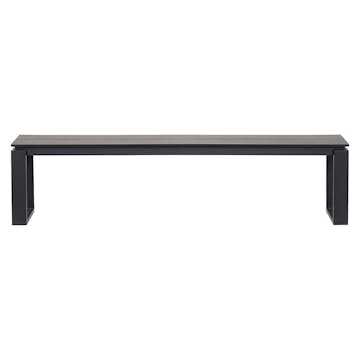 Trädgårdsbänk Outfit Martinus 180x36 cm, Svart Bänk Utomhus i Aluminium/Polywood