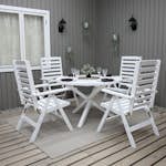 Matgrupp Baltic Garden Scottsdale Ø112 Med 4 Båstad Stolar