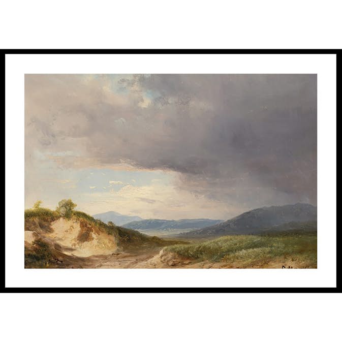 Poster Gallerix Hilly Landscape With Cloudy Skies By Károly Markó