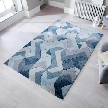 Friezematta Flair Rugs Aurora Blå