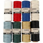 Bambusnöre Creativ Company Mixade Färger Tjocklek 1 mm 8x65 M/ 1 Set