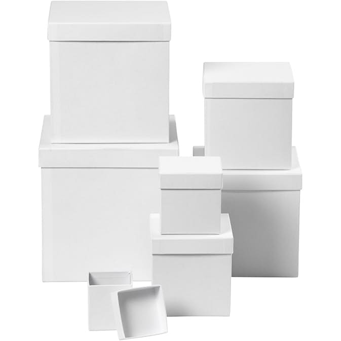 Askar Creativ Company Vit Fyrkantiga 7 st/ 1 Set