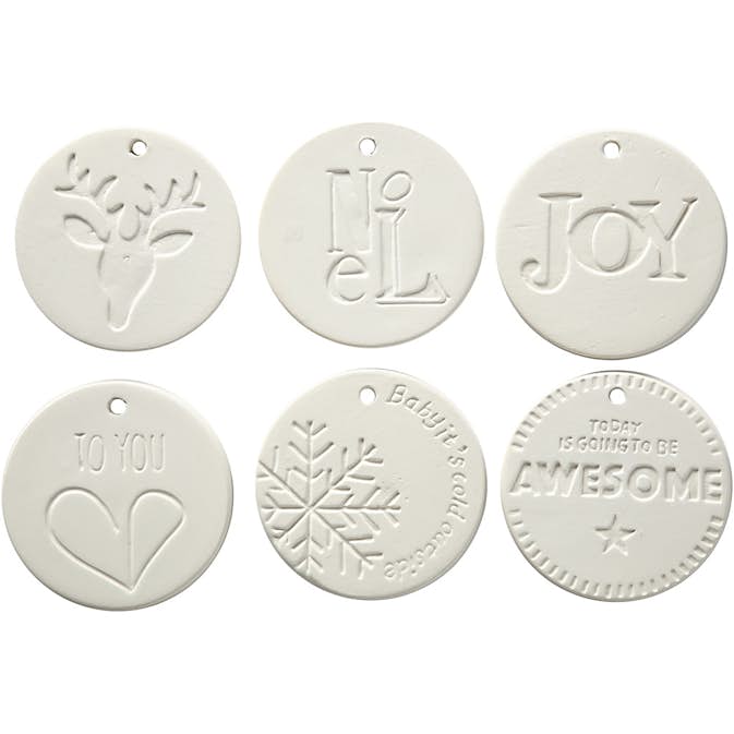 Dekorationer Creativ Company Vit Stl 7x7 cm 6 st/1 Förp