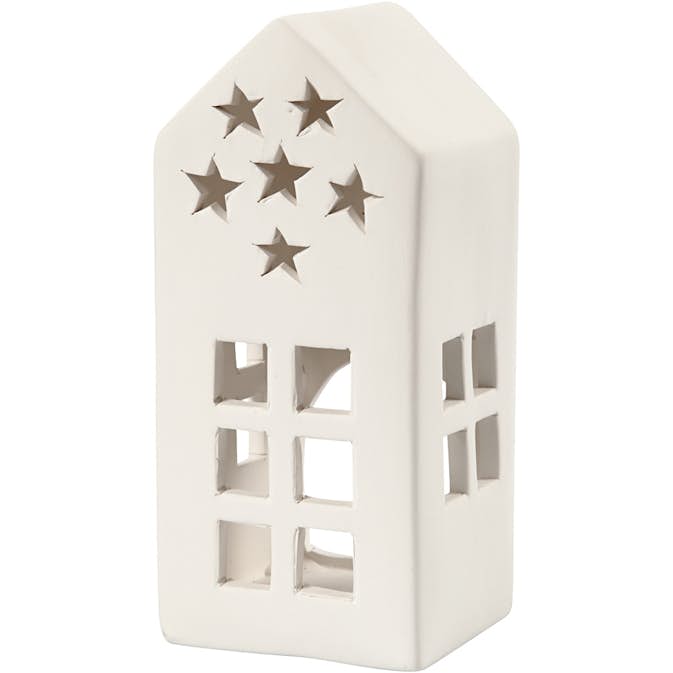 Värmeljusstake Creativ Company Vit 16 cm Stl 7X7 cm 8 St/1 Låda