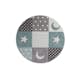 Barnmatta KM Carpets Atlas Star Turkos Rund