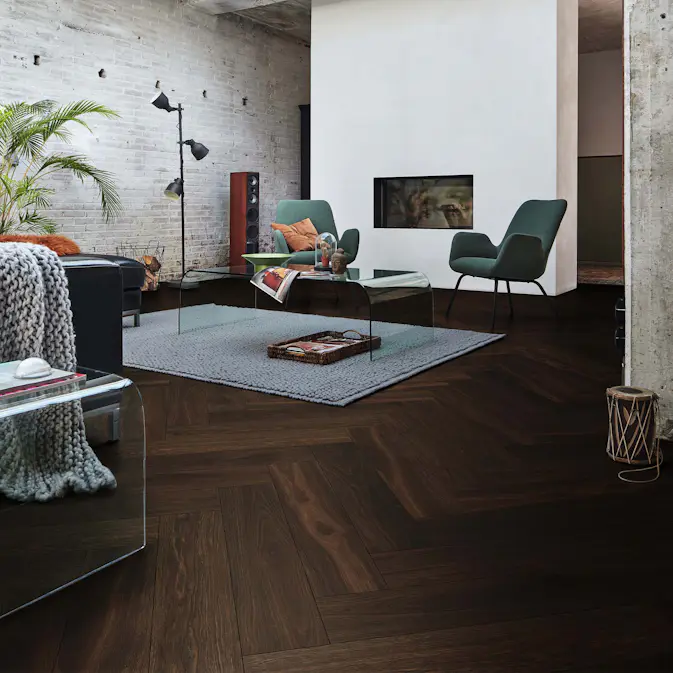 Parkettgolv Meister 9018 PS 500 Borstad Ultramattlackad Ek Fiskbensparkett