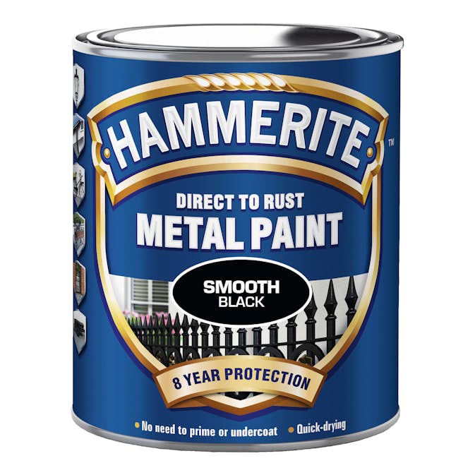 Rostskyddsfärg Hammerite Slätlack Svart 2,5L