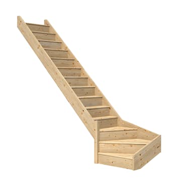 Spartrappa Dolle Paris L-Form utan Räcke med Sättsteg