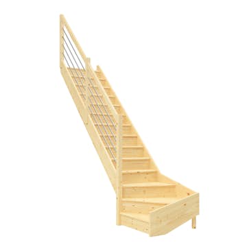 Spartrappa Dolle Paris L-form med Stålräcke med Sättsteg