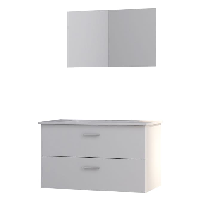 Tvättställsskåp Nortiq Bergamo med Tvättställ och Spegel