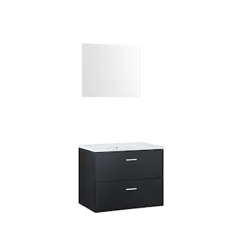 Tvättställsskåp Nortiq Bergamo med Tvättställ och Spegel