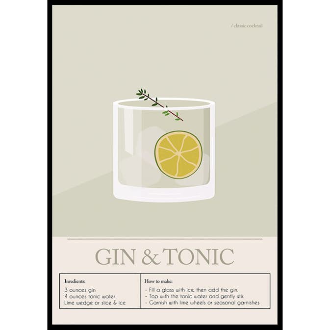 Poster Gallerix Gin Tonic Cocktail
