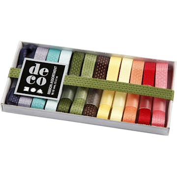 Dekorationsband Creativ Company Harmoni Mixade Färger 12x1 m/1 Förp