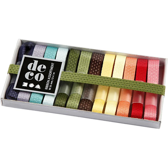 Dekorationsband Creativ Company Harmoni Mixade Färger 12x1 m/1 Förp