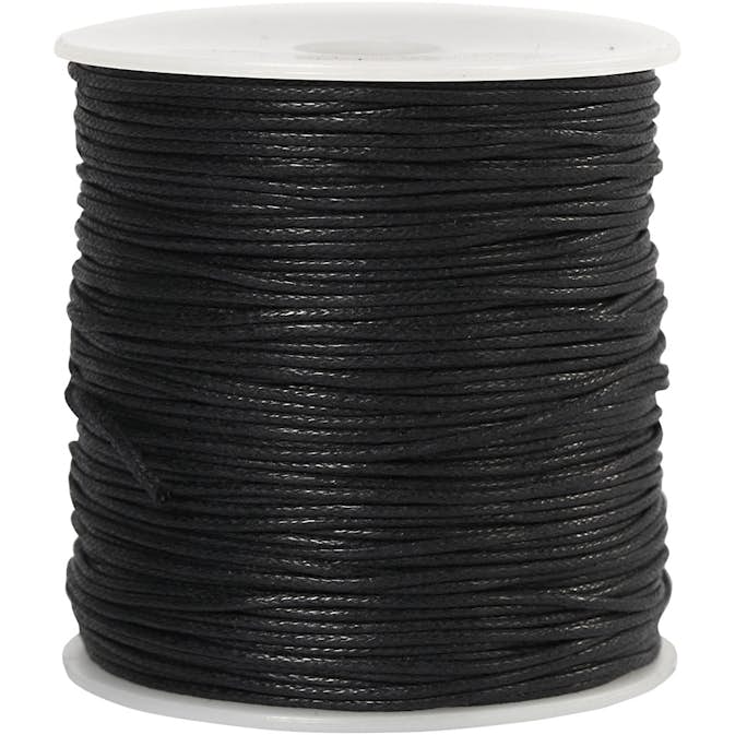 Bomullssnöre Creativ Company Tjocklek 1 mm Svart 100 m/1 Förp