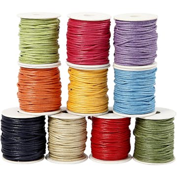 Bomullssnöre Creativ Company Starka Färger Tjocklek 2 mm 10x25 m/1 Förp