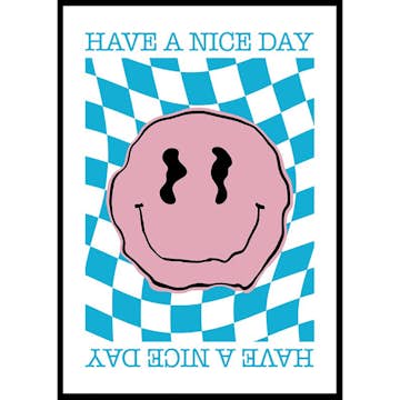 Poster Gallerix Smiley Pink And Blue