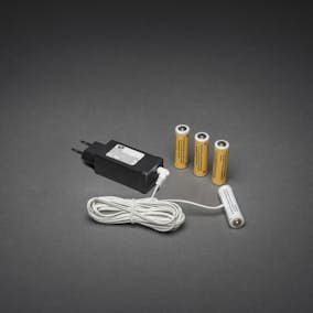 Batteriadapter Gnosjö Konstsmide Tillbehör Belysning AAx4 IP20 Vit