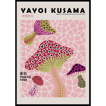 Poster Gallerix Infinity Mushrooms Pink Yayoi Kusama
