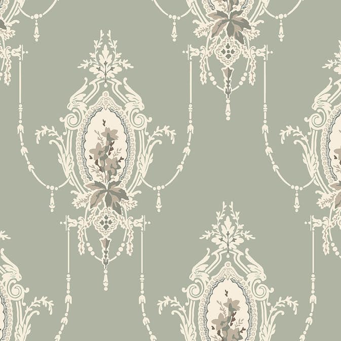 Tapet Duro Gammalsvenska Klassiker 1850-1950 Edsbyn Grön 518-03