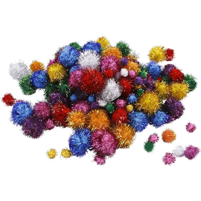 Pompomer Creativ Company D 15-40 mm Glitter 1 Förp