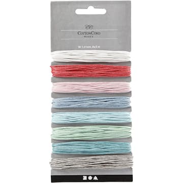 Bomullssnöre Creativ Company Mixade Ljusa Färger Tjocklek 1 mm 8x5 m/1 Förp