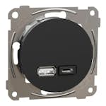 USB-Uttag Elko One Typ A+C 21W Infälld Laddstation Skruvanslutning