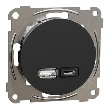 USB-Uttag Elko One Typ A+C 21W Infälld Laddstation Skruvanslutning