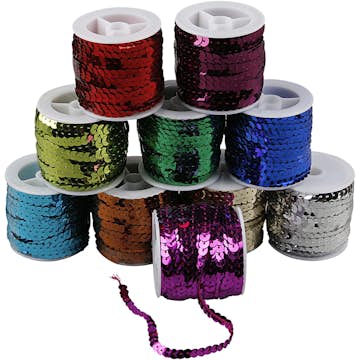 Paljettband Creativ Company Metallicfärger B6 mm 10x10 m/1 Förp