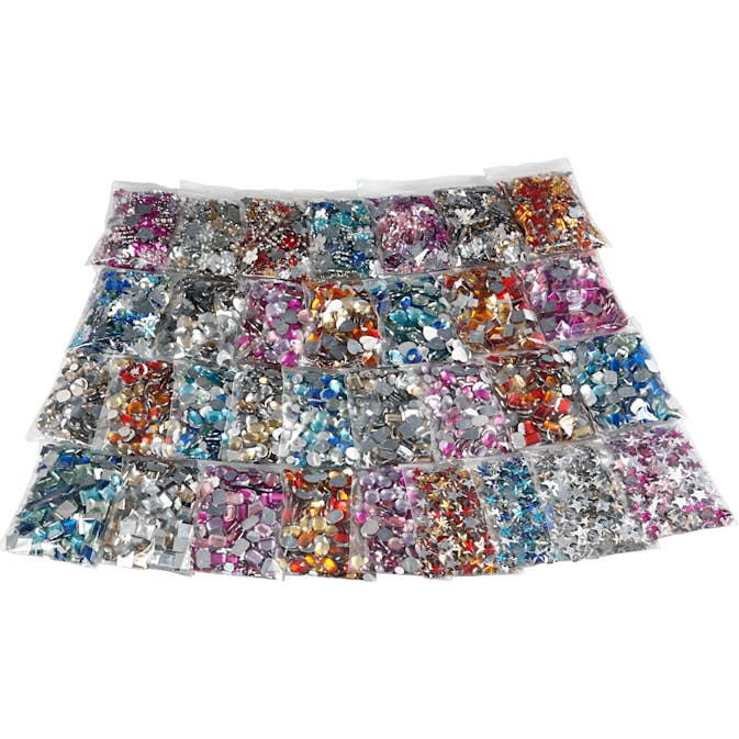 Rhinestones Creativ Company 6-16 mm Mixade Färger 32 Förp/1 Förp