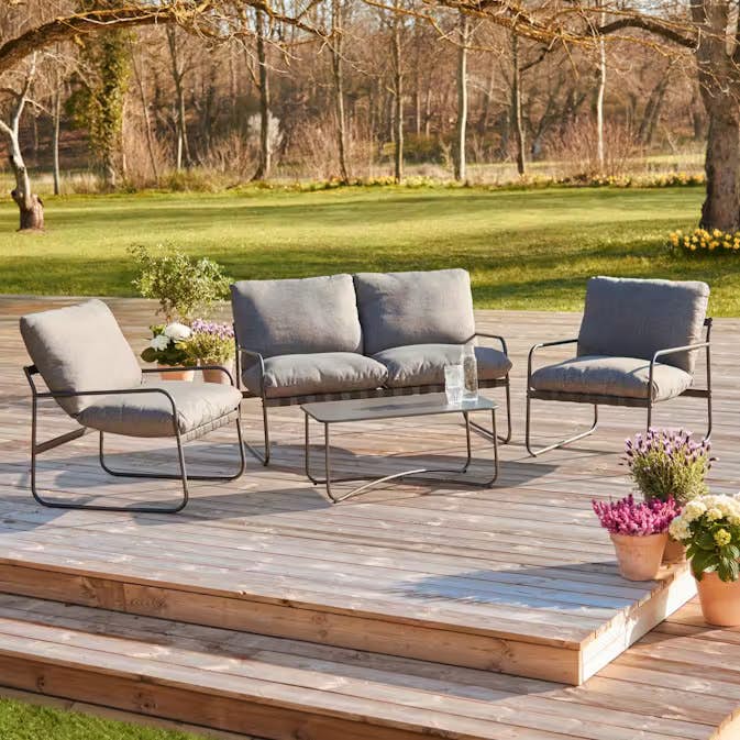Loungegrupp ENVY DESIGN Theodor Trädgårdsgrupp i Aluminium med Dynor